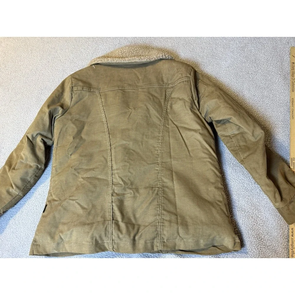 Vintage 80s Wrangler Wrange Coat Corduroy Sherpa Lined Men Large Tan Western USA